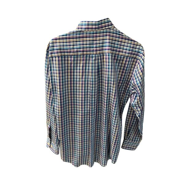 Peter Millar Mens Size Medium Blue Long Sleeve Silk Blend Button Up Shirt top Bl - Picture 4 of 4